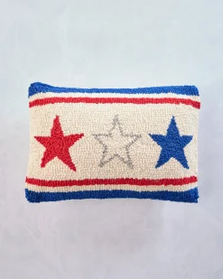 Americana Stars USA Hook Pillow in Red/White/Blue