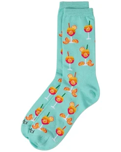 Aperol Spritz Bamboo Crew Sock in Capri Breeze