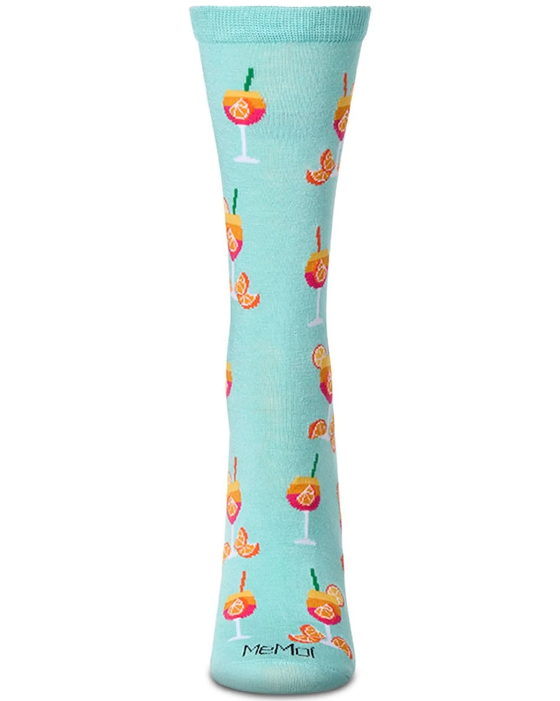 Aperol Spritz Bamboo Crew Sock in Capri Breeze