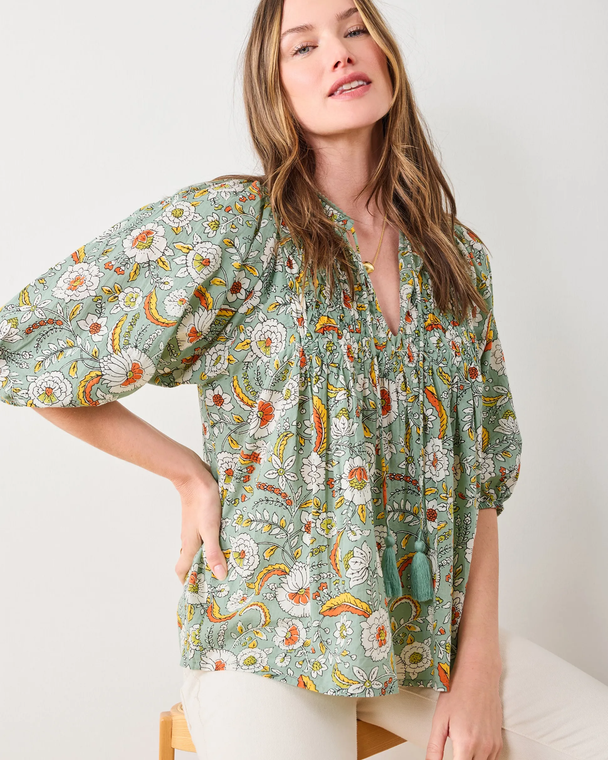 Artifact Blouse in India Bloom
