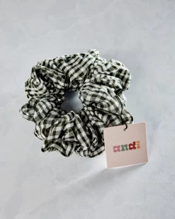 Aspen Jumbo Scrunchie in Black Gingham