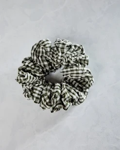 Aspen Jumbo Scrunchie in Black Gingham