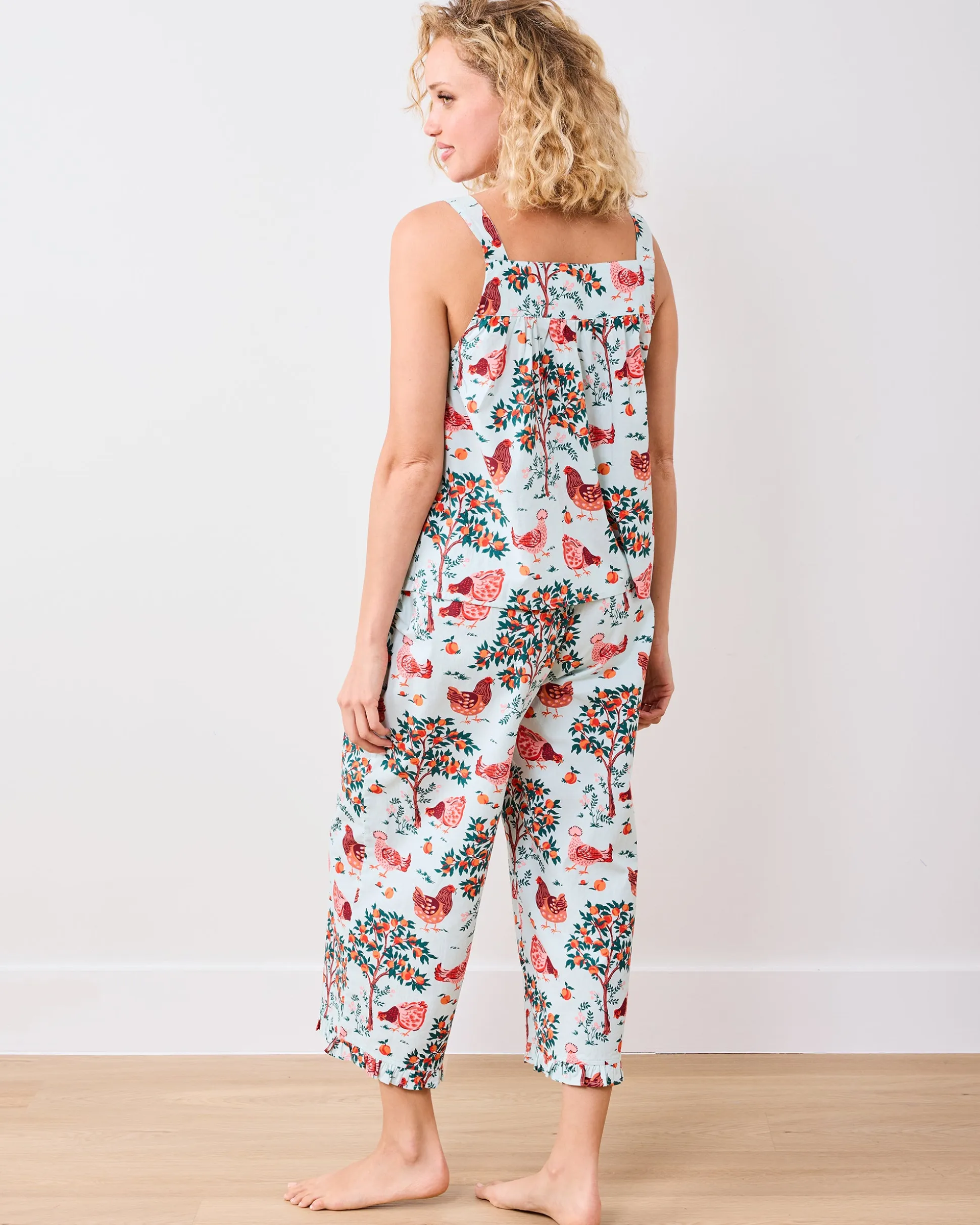 Back to Bed Cropped Pant Set in Hen House
