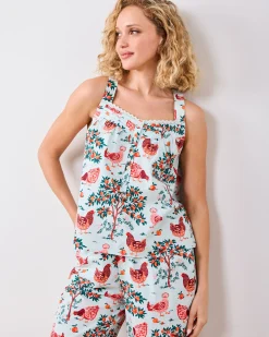 Back to Bed Cropped Pant Set in Hen House