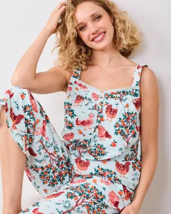 Back to Bed Cropped Pant Set in Hen House