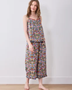 Back To Bed Cropped Pant Set in Bee Tapestry