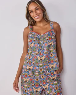Back To Bed Cropped Pant Set in Bee Tapestry