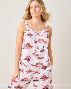 Back To Bed Cropped Pant Set in Dachshund Date