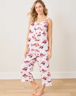 Back To Bed Cropped Pant Set in Dachshund Date