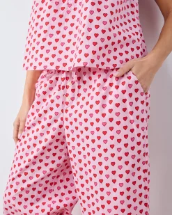 Back to Bed Cropped Pant Set in Mini Candy Hearts