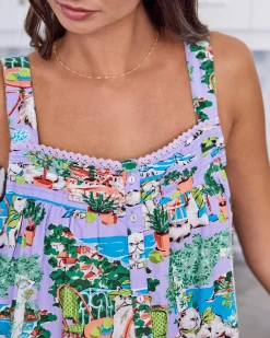 Back to Bed Nightgown in Mediterranean Meow