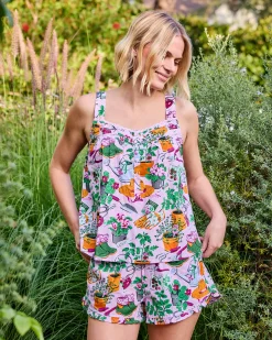 Back to Bed Short Set in Green Thumb
