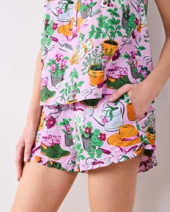 Back to Bed Short Set in Green Thumb
