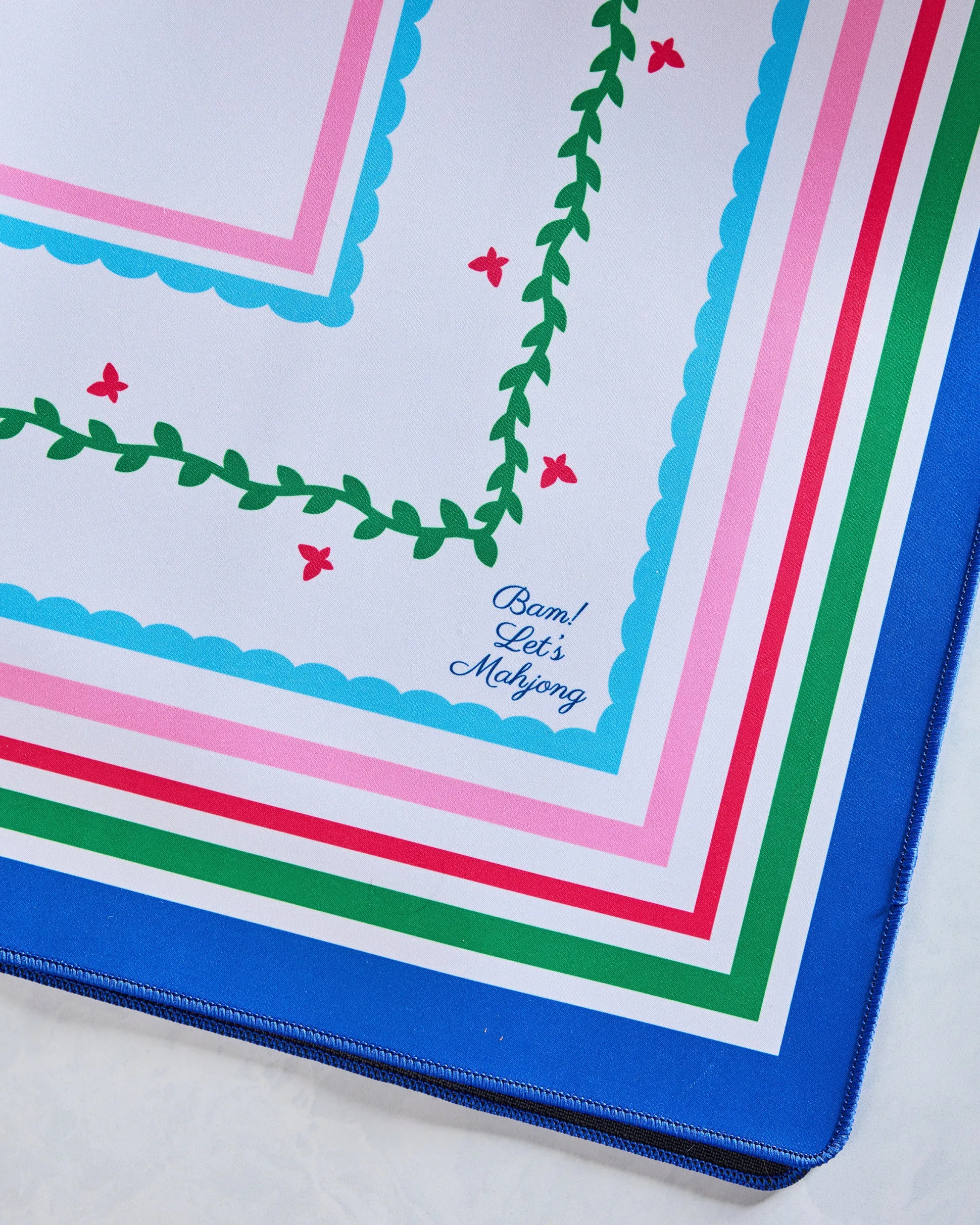 Bam! Let's Mahjong in Grandmillennial Mahjong Tiles With Mat & Shufflers