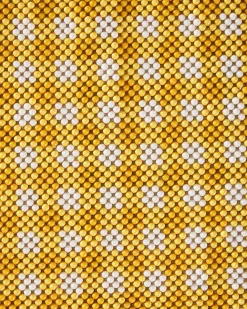 Beaded Table Runner in Yellow Check