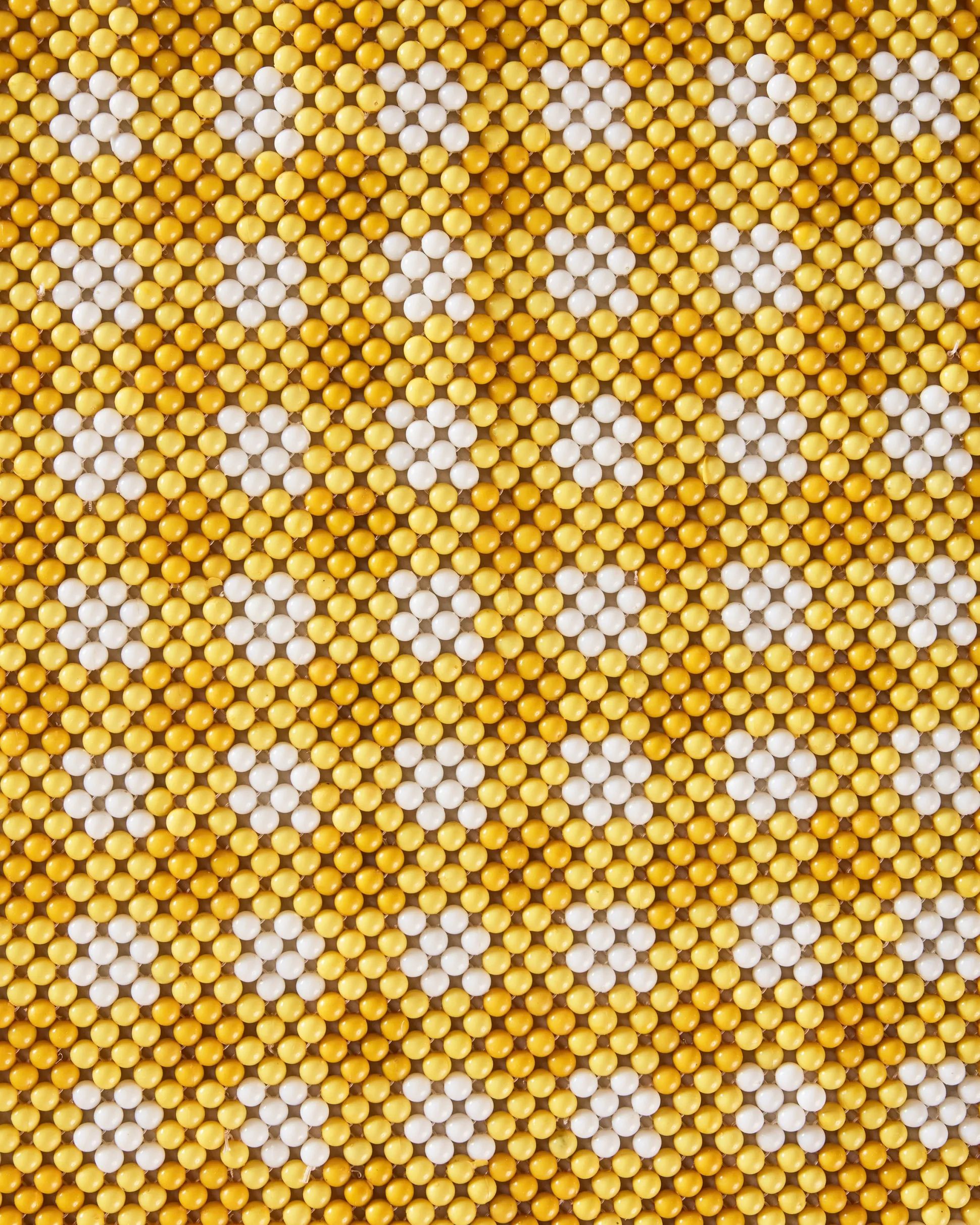 Beaded Table Runner in Yellow Check