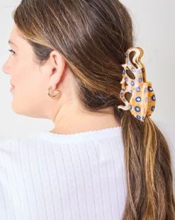 Blue Ringed Octopus Claw Clip in Orange Combo