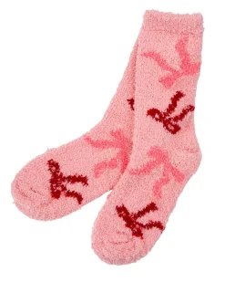 Blush and Bows Cozy Socks in Pink Combo