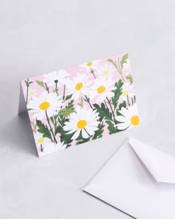Boxed Note Cards Set of 10 in Pink Daisy