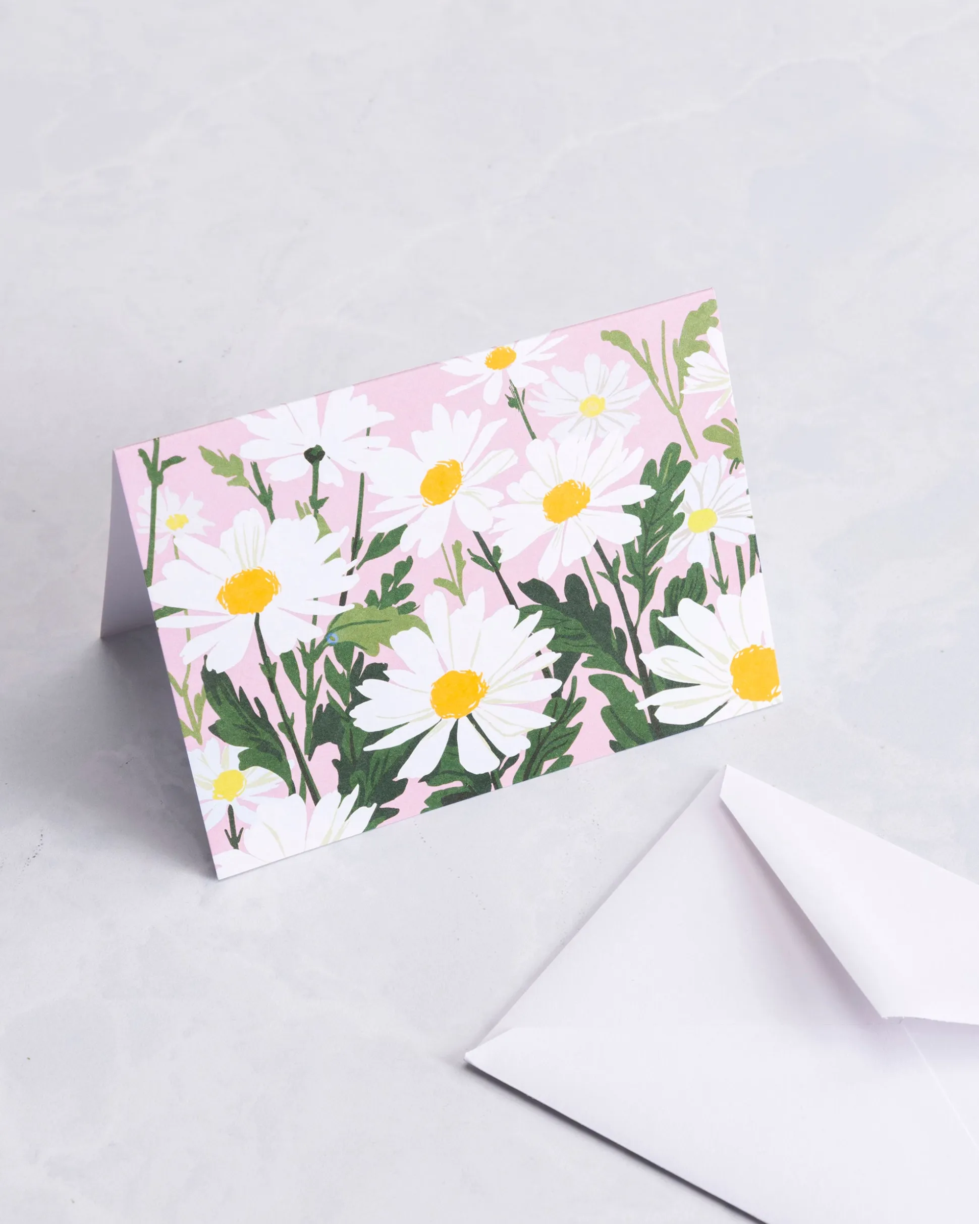 Boxed Note Cards Set of 10 in Pink Daisy