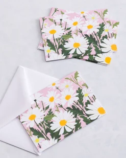 Boxed Note Cards Set of 10 in Pink Daisy