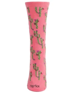 Cactus Bamboo Blend Crew Sock in Confetti Pink