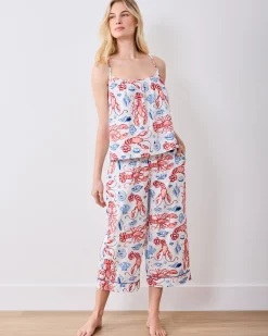 Cami Cropped Set in Lobster Landing