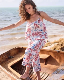 Cami Cropped Set in Lobster Landing