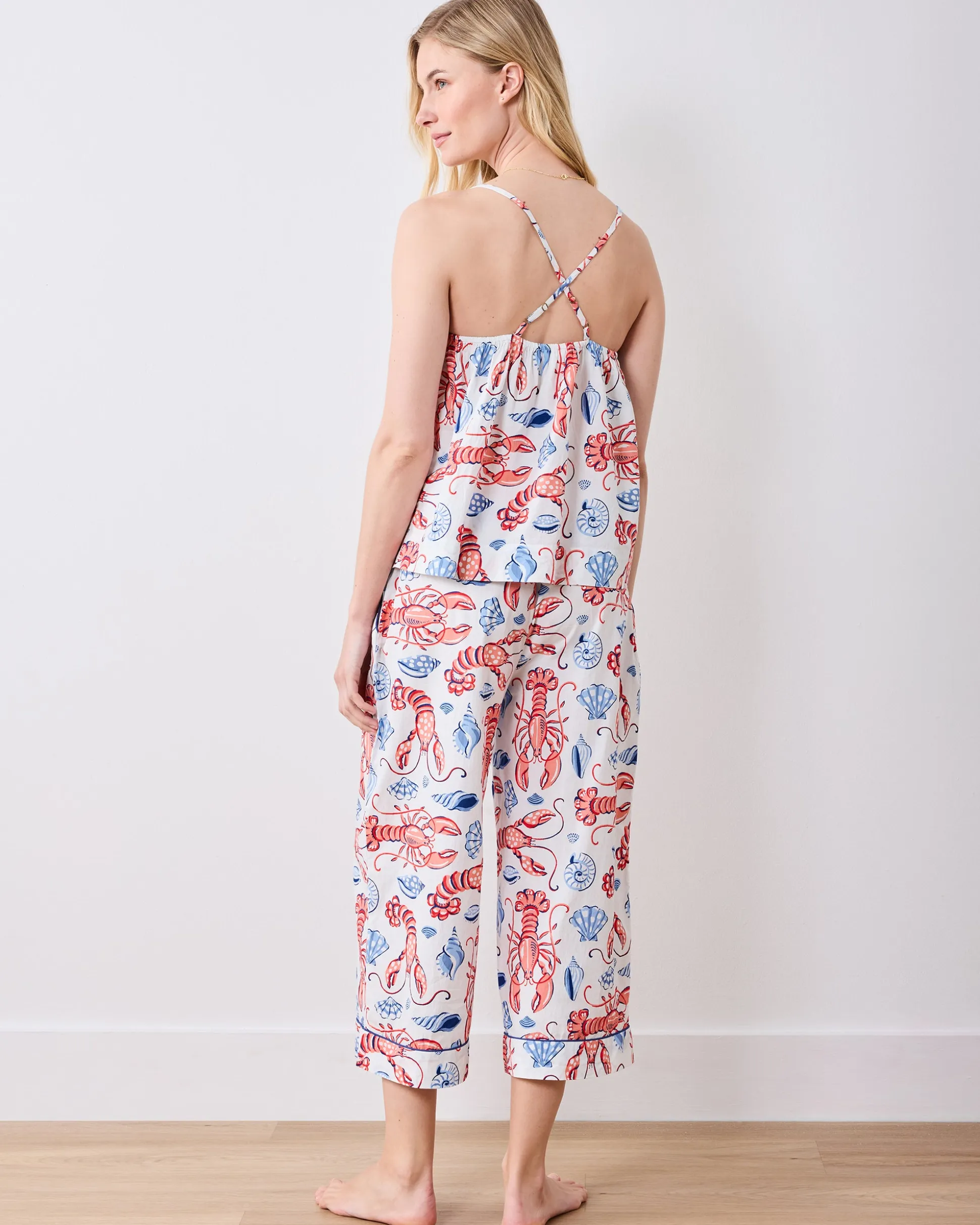 Cami Cropped Set in Lobster Landing