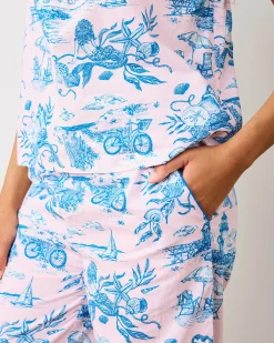 Cami Cropped Set in Mermaid Toile