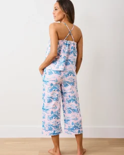 Cami Cropped Set in Mermaid Toile