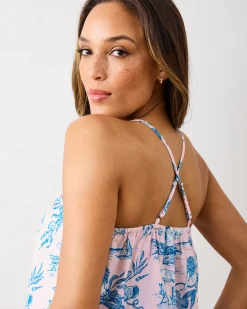 Cami Cropped Set in Mermaid Toile