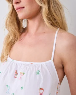 Cami Nightgown in Embroidered Tequila Sunrise