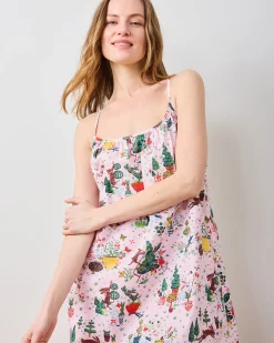 Cami Nightgown in Rabbit Topiary