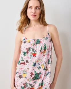 Cami Nightgown in Rabbit Topiary