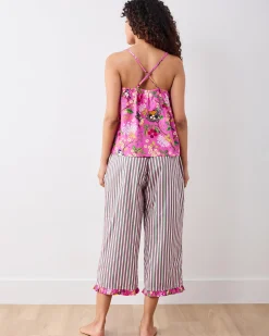 Cami & Ruffle Crop Pants Set in Bird & Blossom