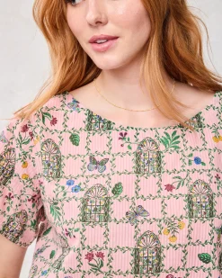 Carry On Cropped Top in Gilded Greenhouse
