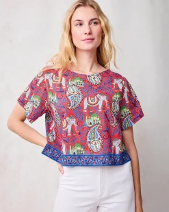 Carry On Cropped Top in Palace Paisley