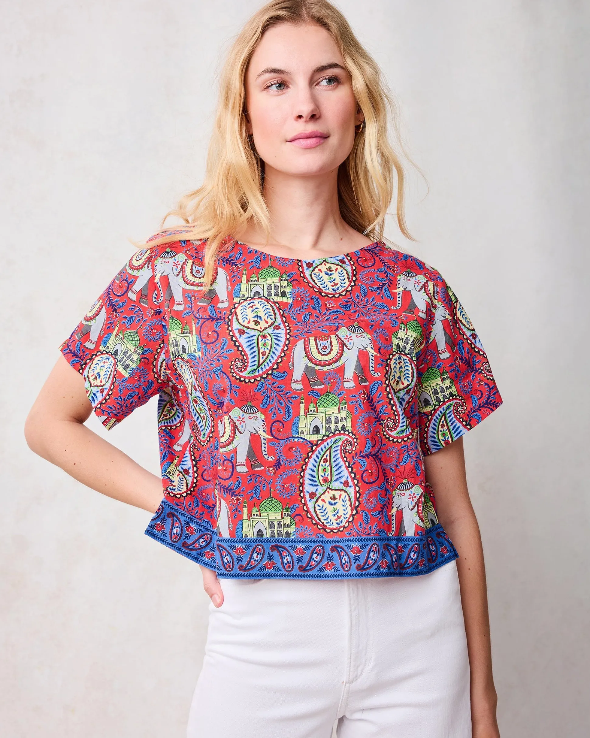 Carry On Cropped Top in Palace Paisley