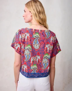 Carry On Cropped Top in Palace Paisley