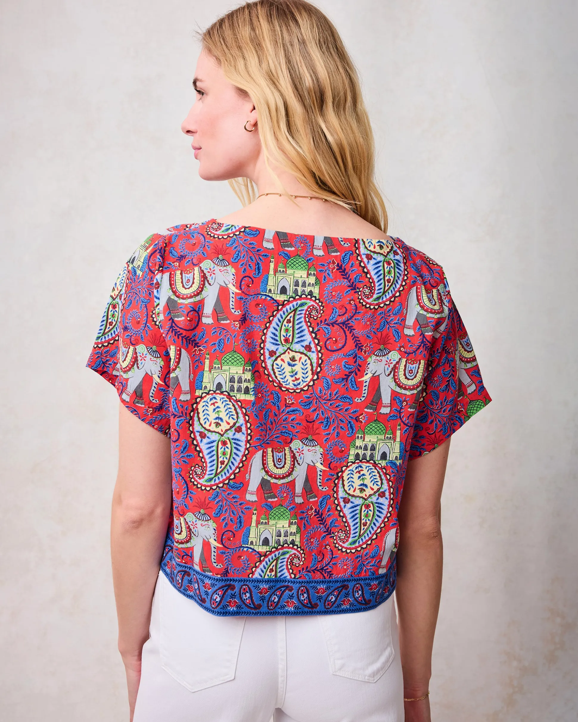 Carry On Cropped Top in Palace Paisley