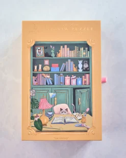 Cat Library 500 Piece Puzzle in Multi