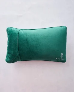 Causing A Racket Needlepoint Pillow in Green Combo