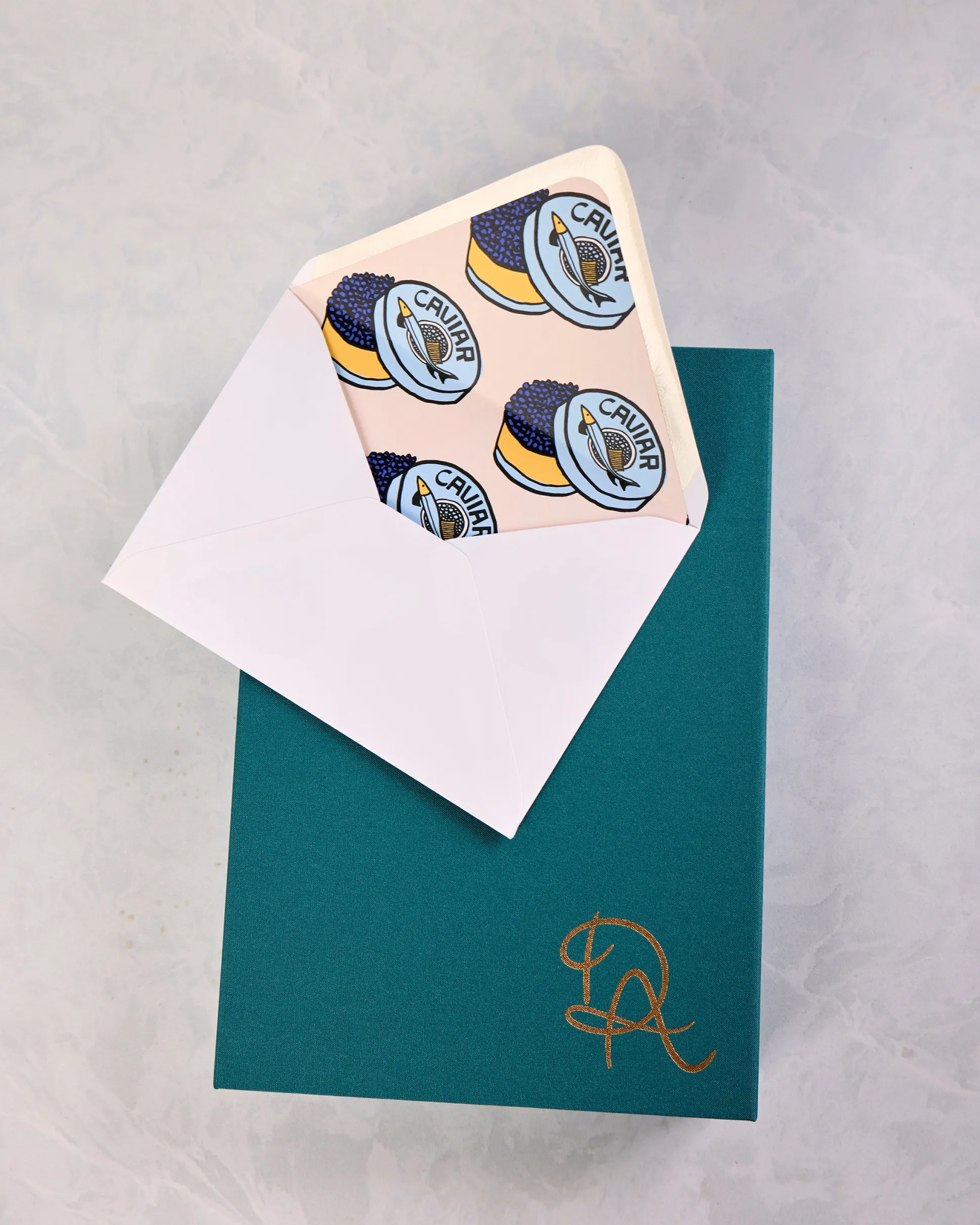 Caviar Dreams Notecard Set in White