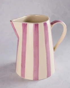Ceramic Stripe Pitcher in Purple Stripe
