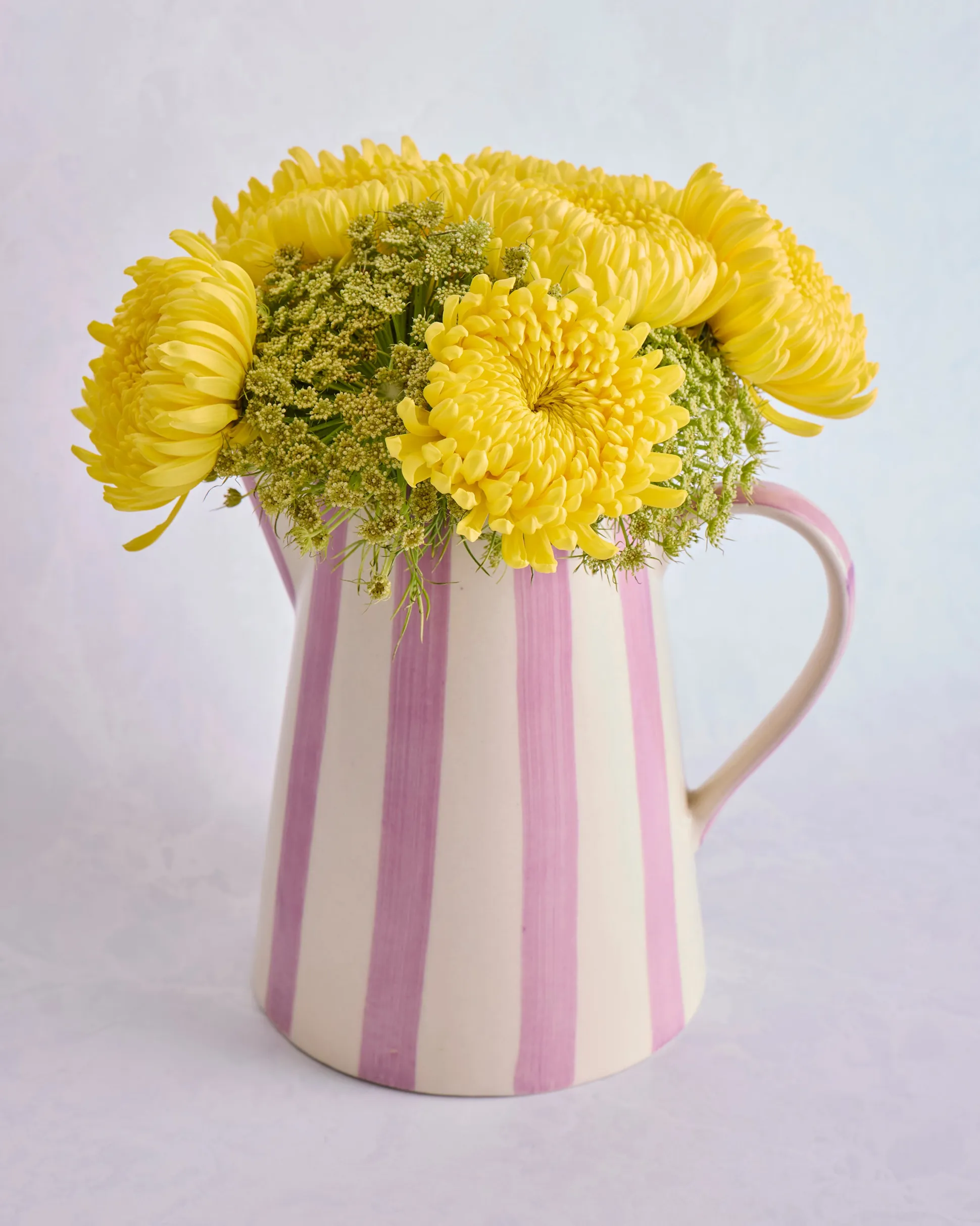 Ceramic Stripe Pitcher in Purple Stripe