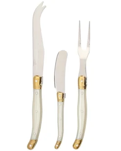 Cheese Knife Set Set of 3 in Pearl