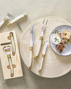 Cheese Knife Set Set of 3 in Pearl