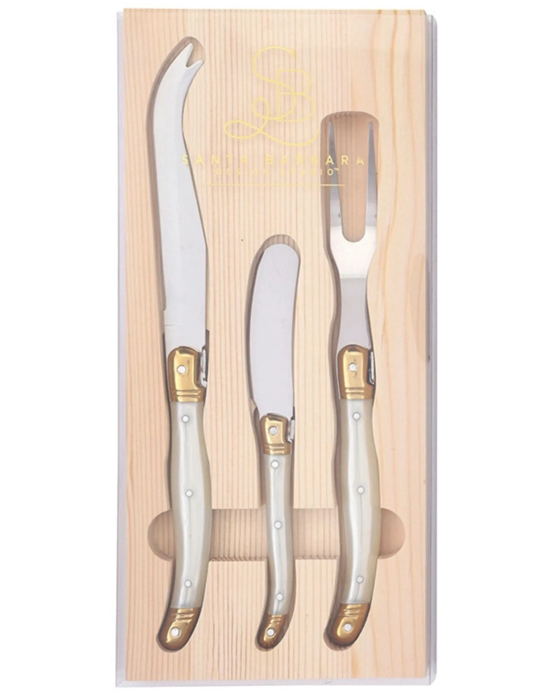 Cheese Knife Set Set of 3 in Pearl