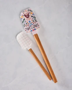 Chicken & Flowers Silicone Kitchen Spatulas- Set of 2 in Multi